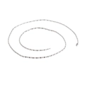 Unisex stainless steel silver bead chain necklace with polished oval metal links - Style E 500mm*2mm (KN107374-Z)