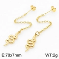 Goldene Schlangenohrringe mit strukturierter Oberfläche und feinem Ketten-Detail - Goldene Schlangenohrringe (KE105827-Z)