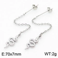 Orecchini pendenti a serpente in acciaio inossidabile argento, lunghezza 70mm - Stile Serpente Color Acciaio (Steel KE105828-Z)