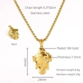 18K vergoldete Edelstahl Desert Eagle Halskette für Herren im Hip-Hop-Stil Anhänger - Goldener Adler Anhänger + Quadratische Perlenkette (ZN865G)