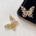 Makro-Detail von Schmetterlingsanhängern aus Gold mit Zirkonia für DIY-Schmuck - 1# 18K Gold (Klarer Stein)