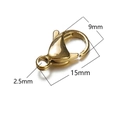 15mm lobster clasp connector in 18k gold finish for jewelry necklace making - 15mm / Gold