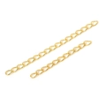 Set of two golden metal extension chains for DIY jewelry making with polished finish - Gold