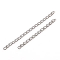 Cadena de extensión gunmetal para joyería DIY con eslabones de gota y acabado liso - 5cm / Color gunmetal