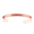 Minimalist open rose gold stainless steel bracelet with a brushed metallic texture finish - Plain Rose Gold