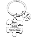 Portachiavi a puzzle in acciaio inossidabile per la mamma con incisione di ringraziamento - Mamma Grazie Puzzle Inciso/Argento
