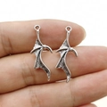 Silver zinc alloy devil dragon wing charms for DIY jewelry making pendants - Silver