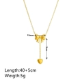 Bow Tassel Heart Gold Necklace F310