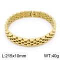 Pulsera de cadena estilo punk minimalista de acero inoxidable en acabado dorado - 10mm / Dorado