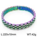 Bracciale a maglie stile orologio in acciaio inossidabile arcobaleno 220x10mm - 220x10mm / Multicolore (KB167051-K)