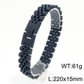 Black 15mm adjustable stainless steel watch band bracelet for men in matte finish - 15mm / Black