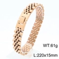 Rose gold adjustable watch band bracelet made of stainless steel 220x15mm 61g - Rose Gold (KB181637-KFC)