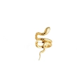 Ear cuff a serpente in argento S925 dorato con dettagli di squame testurizzate - Orecchio sinistro singolo / Oro