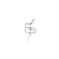 Anello a serpente in argento minimalista con trama a scaglie e design aperto regolabile - Orecchio destro singolo / Argento