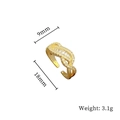 Detailansicht des 9mm breiten goldenen Rings mit Zirkonia-Besatz und Abmessungen - Einstellbar Offen / Gold (Echtgold Vergoldet)