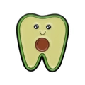 Cute avocado tooth enamel pin with a cartoon smiley face for backpacks and clothing - Avocado Tooth (Green)