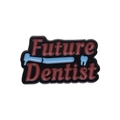 Future Dentist enamel pin with tooth and medical tool design in red and blue colors - Future Dentist (Blue)