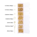 Golden DIY jewelry making kit with lobster clasps, jump rings and ear hooks in a box - Gold Box Set