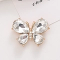 Goldener Schmetterlingsanhänger mit Kristall-Strass für DIY-Schuhzubehör und Schmuck - Weiß