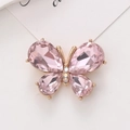 Schmetterling-Anhänger aus rosa Kristall mit goldener Metallbasis für Schuhe - Rosa