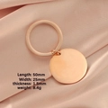 Portachiavi rotondo in acciaio inossidabile oro rosa lucido per incisione personalizzata - Oro rosa