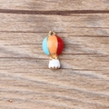 Kleurrijke luchtballon hanger van legering voor handgemaakte sieraden accessoires - Blauw Oranje Rood Patchwork