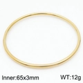 Minimalist 3mm 18k gold plated stainless steel bangle with 65mm inner diameter - 1Pc-Gold (KB179804-LO)