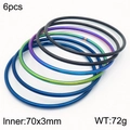 Set of 6 colorful 70mm titanium steel bangles with 18k gold plating in diverse shades - 6Pcs Set-Multi Colors (KB181585-KFC)