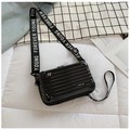 Mini black hardshell suitcase crossbody bag with Forever Young lettered wide strap - Black