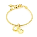 Golden snake chain bracelet with shell charms and a white pearl, featuring a heart charm - Style C-Pearl & Shell Ocean
