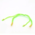 Detail showing neon green braided cord bracelet with adjustable gold beads and closures - Apple Green