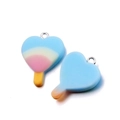 Creative resin heart-shaped popsicle charm pendants for DIY keychains and bag accessories - Style 5-Heart