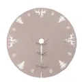 Grauvioletter Weihnachtsbaumrock 122cm mit gestrickten Rentier- und Schneeflockenmotiven - Beige