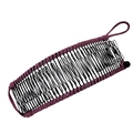 Close-up of purple fabric edge and black wavy wire metal banana hair clip detail - 40 Teeth / Pink