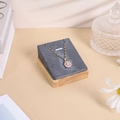 Detail of pink floral pendant necklace on premium grey velvet jewelry display stand - 7*8 Pendant Rack / Grey Velvet