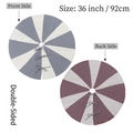 Double-sided 36-inch knitted Christmas tree skirt with festive red and grey radial stripes - Grey and White Stripes / Off-White