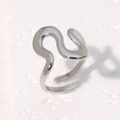 Silver Irregular Wave Polished Style (JR412-S7)