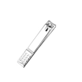 Coupe-ongles en acier inoxydable argenté avec poignée ergonomique antidérapante sur blanc - Grand coupe-ongles à bouche plate / Argenté