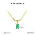 Schema dei parametri della catena a serpente dorata con pendente rettangolo verde - Stile Pietra Preziosa Verde (KN283216-CM)