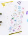 Dreamy laser sticker with sea creatures like jellyfish and seahorse for journaling - Jellyfish Seahorse