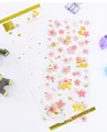 Stereo drip gold stickers featuring cherry blossoms and cute shiba inu and cat designs - Cherry Blossom