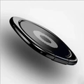 Sleek black metal phone ring holder featuring a minimalist white geometric oval pattern - Patterned Black
