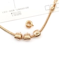 Golden snake chain bracelet featuring intricate pumpkin charms with polished metallic finish - 1Pc Owl Bead Type B 7x9mm Hole 4mm