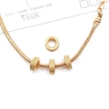 Golden snake chain bracelet with frosted textured cylinder beads and extra charm charm - 1Pc Textured Ring Spacer Bead 3x10mm Hole 5mm