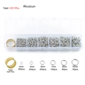 Silver rhodium jump ring kit with assorted sizes from 4mm to 10mm for DIY jewelry making - White K/Silver