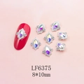 Macro di strass marquise 8x10mm e ciondoli per unghie in lega per decorazione manicure - Base Argento Marquise Aurora AB (6375)