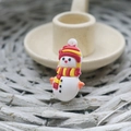 Christmas snowman keychain pendant made of soft PVC with red and yellow striped hat - Small Christmas Soft Glue Accessory Scarf Snowman
