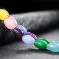 Strand of colorful 8x12mm oval natural agate jade loose beads for jewelry making - Colorful Faceted