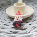 Cartoon Santa Claus silicone pendant for Christmas keychains and festive ornaments - Small Christmas Soft Glue Accessory Sitting Santa