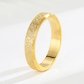 Minimalist 18k gold plated stainless steel ring with elegant matte frosted finish - US 5 / Gold